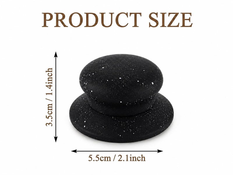 Black Speckled Lid Knob with Screw, Replacement Pot Cover Handle, Round (2) - Image 4