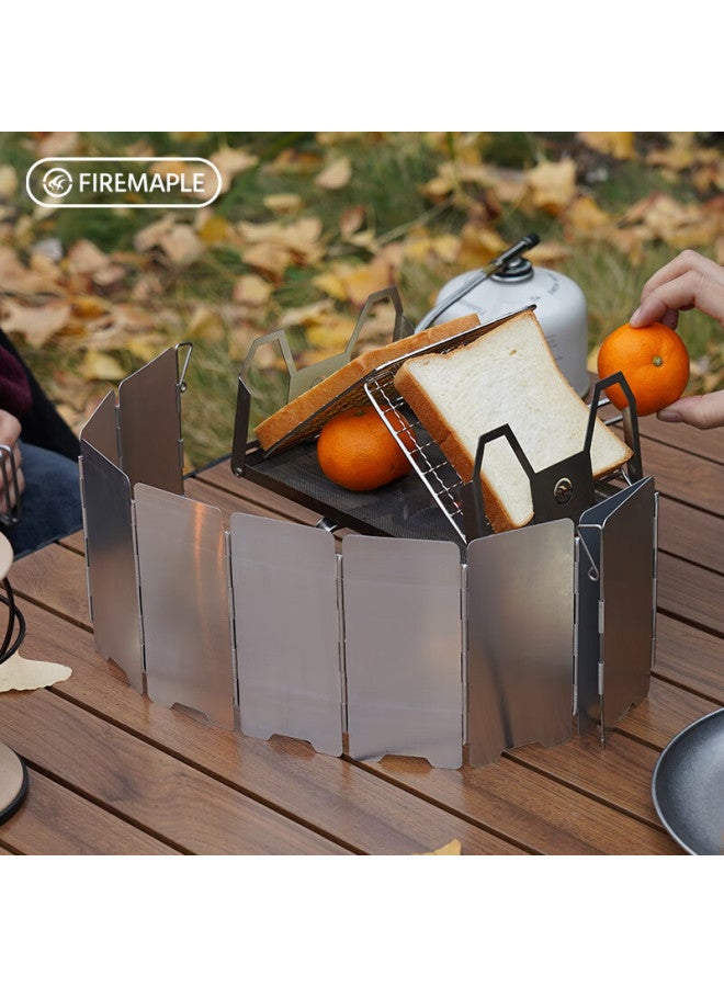 Fire-Maple Fire-maple Aluminum Alloy Portable Stove Windshield, Outdoor Cooking Utensil Folding Windproof Cover, Kitchen Oil-proof Shield 510 - Image 1