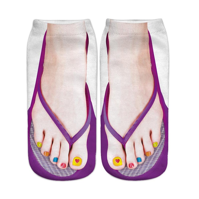 3D printed socks, flip-flops, socks, AliExpress factory direct sales, nail socks, TikTok popular style - Image 2