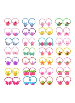 50 Pcs 25 Pairs Cartoon Elastic Hair Ties Little Girls Small Ropes Toddlers Ponytail Holder
