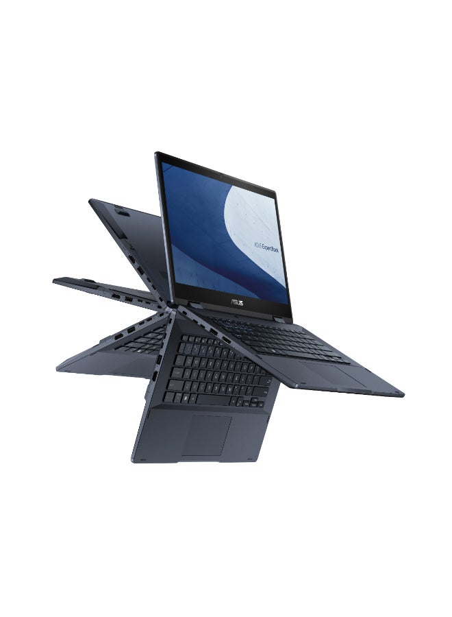ASUS ExpertBook B3402 Flip Laptop With 14-Inch FHD Touch Display, Intel Core i5-1235U Processor 1.3 GHz/8GB RAM/512GB SSD/Intel UHD Graphics/Free DOS  FingerPrint , NumberPad , DOS ,US Military-Grade Standard 810H, Stylus Pen English/Arabic Star Black - Image 5