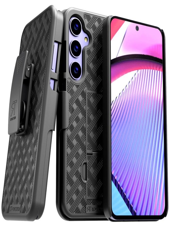 Designed for Samsung Galaxy S23 Plus Case with Belt Clip Holster - Kickstand Cover Phone Case - Black (Lines)
