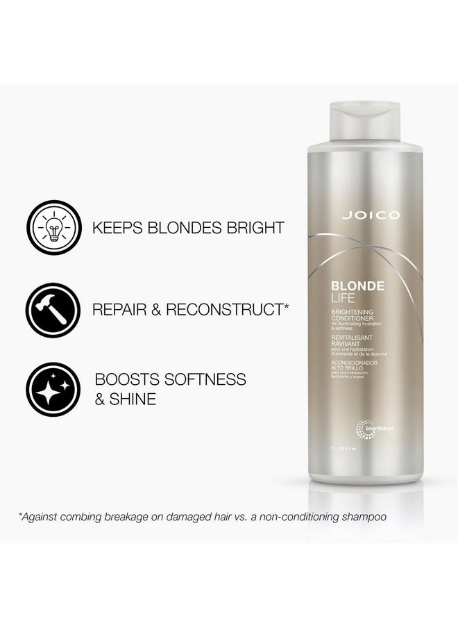 JOICO Blonde Life Brightening Conditioner ; For Blonde Hair ; Illuminate Hydration & Softness ; Add Softness & Smoothness ; Sulfate Free ; With Monoi & Tamanu Oil ; 33.8 Fl Oz  - Image 3