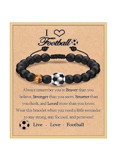 Football Bracelet Gifts for Boys, Football Gifts for Teenage Boy Age 13-15 16-18 Years Old. Birthday  Graduation Gifts for Son Grandson Nephew Brother, Stone