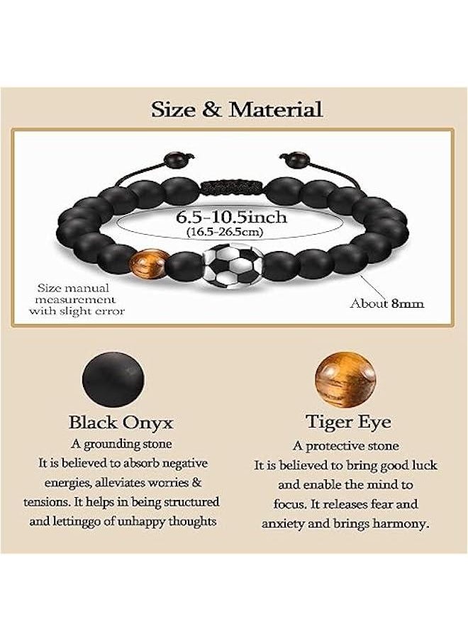 Generic - Football Bracelet Gifts for Boys, Football Gifts for Teenage Boy Age 13-15 16-18 Years Old. Birthday  Graduation Gifts for Son Grandson Nephew Brother, Stone - Image 1