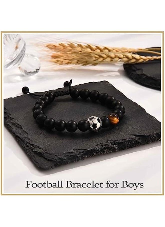 Generic - Football Bracelet Gifts for Boys, Football Gifts for Teenage Boy Age 13-15 16-18 Years Old. Birthday  Graduation Gifts for Son Grandson Nephew Brother, Stone - Image 1