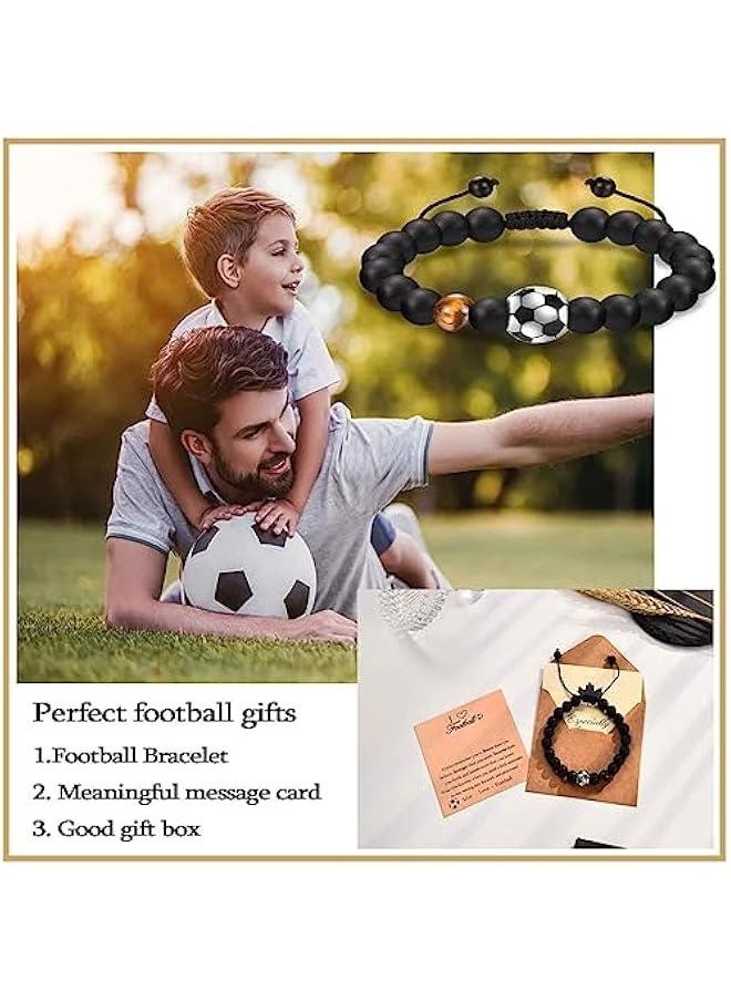 Generic - Football Bracelet Gifts for Boys, Football Gifts for Teenage Boy Age 13-15 16-18 Years Old. Birthday  Graduation Gifts for Son Grandson Nephew Brother, Stone - Image 1