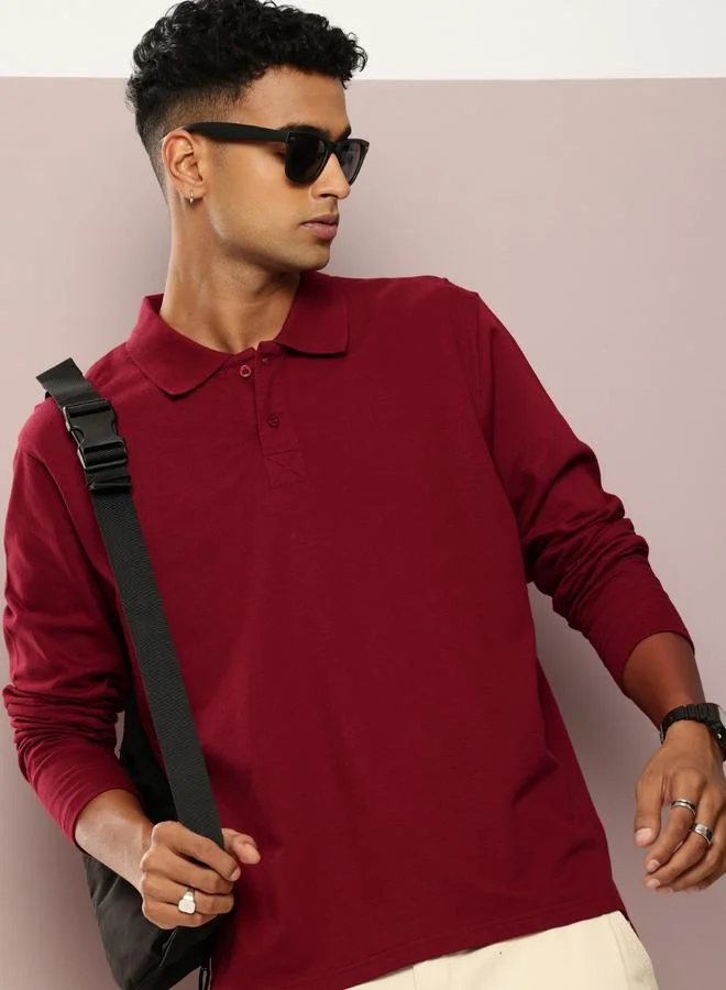 Dillinger Men Oversized Long Sleeve Polo