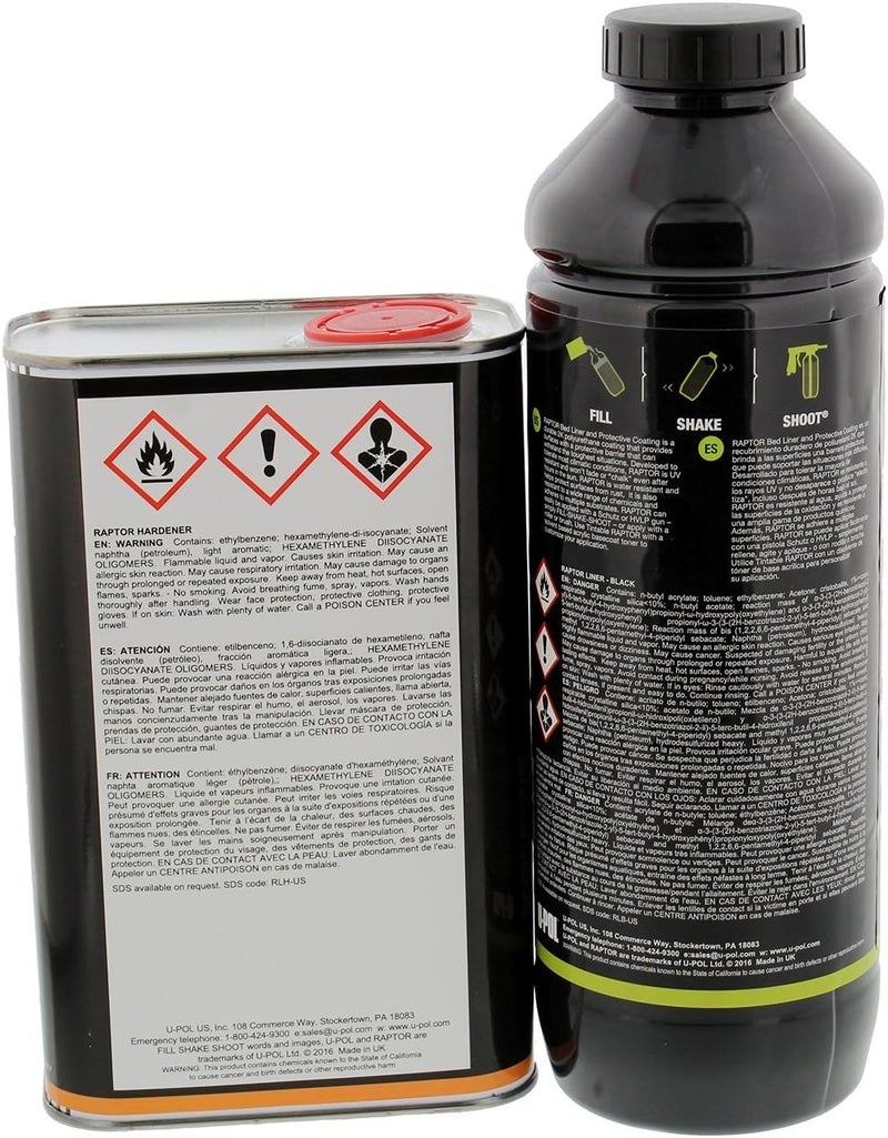 U-POL Raptor Black Urethane Spray-On Truck Bed Liner & Texture Coating, 1 Liter - Image 3