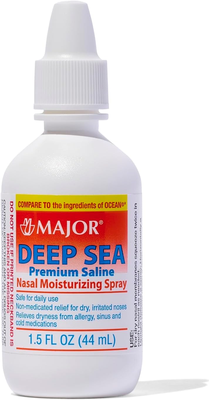 MAJOR MAJOR Deep Sea Premium Saline - Nasal Moisturizing Spray for Dryness and Irritation Relief - Sodium Chloride 0.65% - 1.5 Fl. Oz