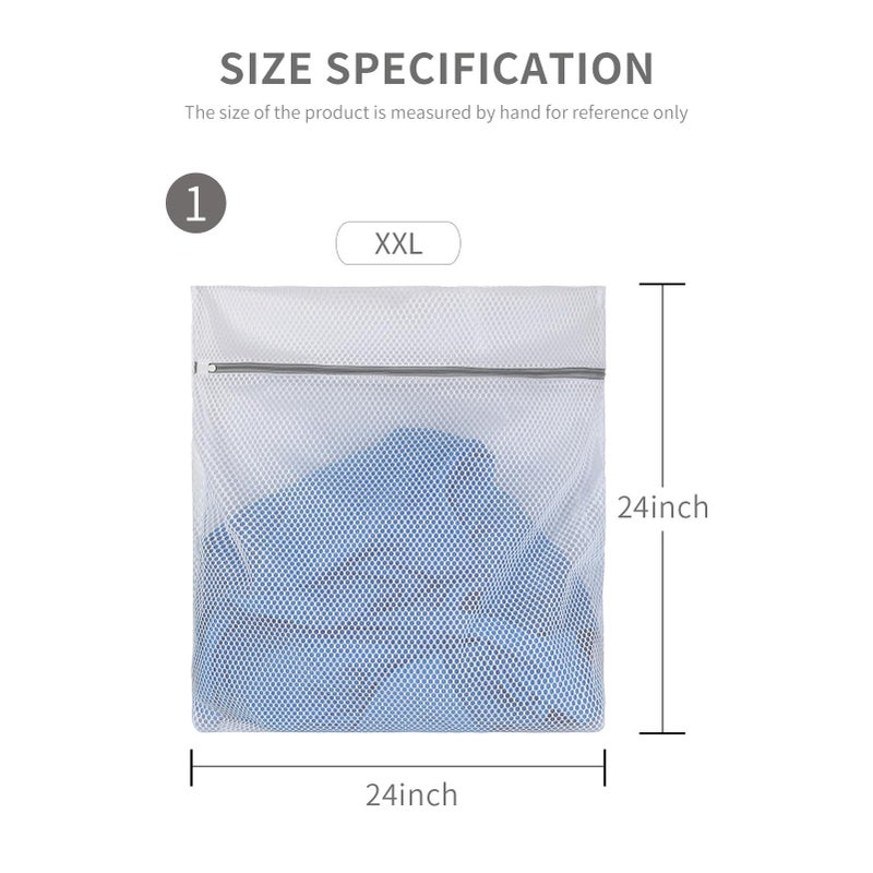 MARMINS 2 XX-Large Honeycomb Delicates Bags for Washing Machine, 24 x 24 Inches lingerie bags for Laundry, Travel Storage Organize Bag for Cotton Clothes,Sheet, Shoes - Image 5