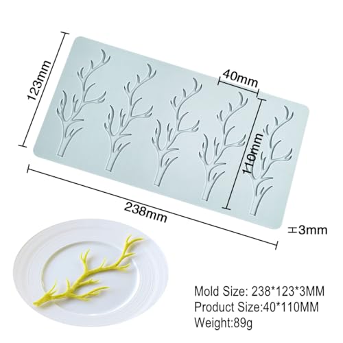 TUKE 3D Branch Silicone Tuile Fondant Molds for Baking, Polymer Clay, Sugar Craft - Hollow Candy Lace Design (9.52x4.92x0.12inch) - Image 3