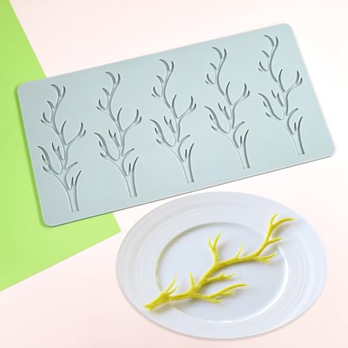 TUKE 3D Branch Silicone Tuile Fondant Molds for Baking, Polymer Clay, Sugar Craft - Hollow Candy Lace Design (9.52x4.92x0.12inch) - Image 2