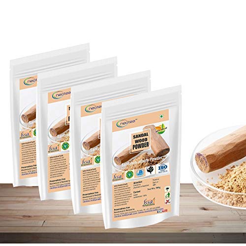 Neotea Organic Sandalwood Face Pack Powder | Natural Chandan for Glowing Skin & Tan Removal | Lightens Dark Spots & Pigmentation | Prevents Acne | Controls Excess Oil | Herbal Care for All Skin Types | FSSAI Certified | 100% Pure & Effective | Santalum Album 300 GM - Image 5