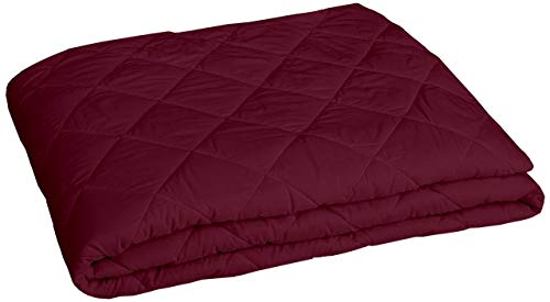 Homespun Quilted Triple Layered 100% Waterproof, Dustproof and Cooling Microfiber Infused King Size Double Bed Mattress Protector, Maroon Color, 72x78 inches - Image 2