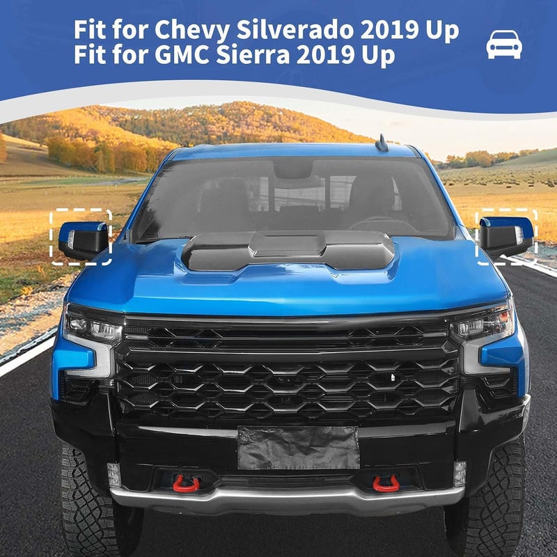 for Silverado Side Mirror Cover Cap Trim Blue Fit for Chevy Silverado/GMC Sierra 2019-2025 Blue Exterior Accessories 2pcs - Image 4