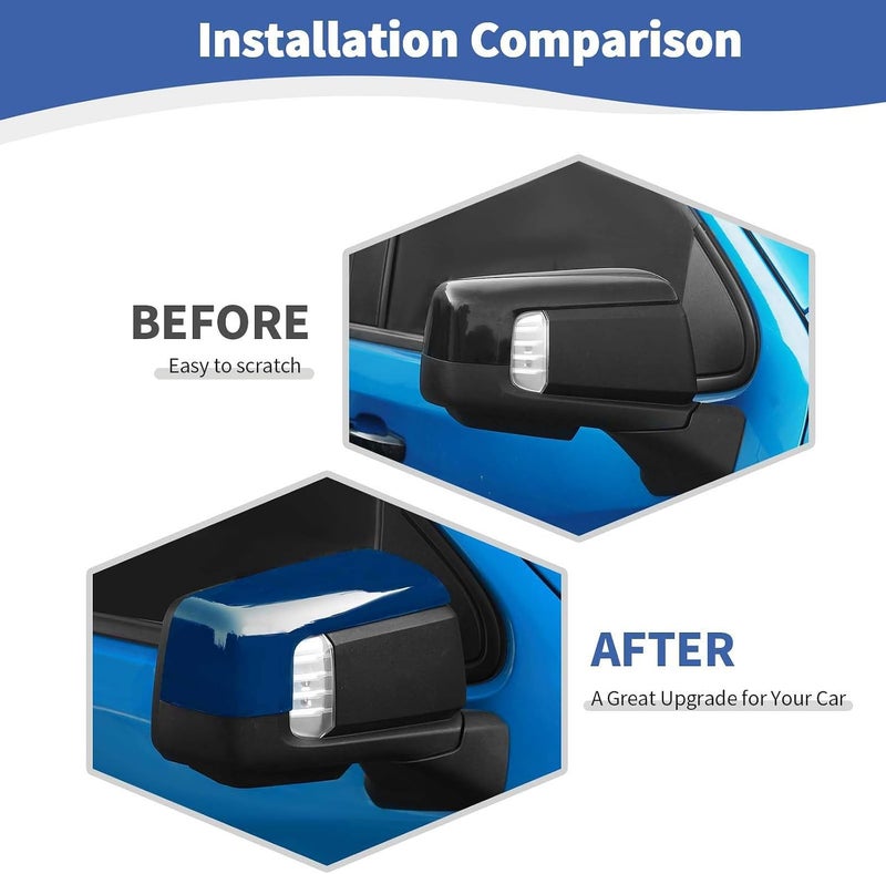for Silverado Side Mirror Cover Cap Trim Blue Fit for Chevy Silverado/GMC Sierra 2019-2025 Blue Exterior Accessories 2pcs - Image 2