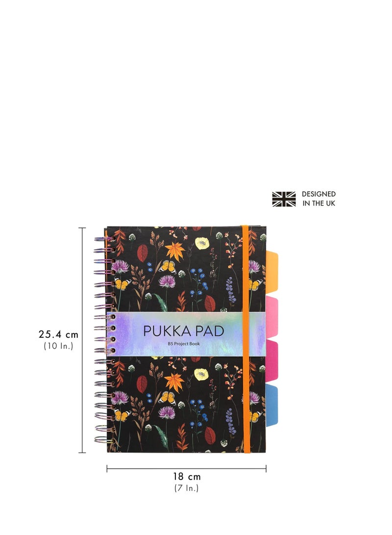 Pukka Pad دفتر مشروع بوقا باد بلوم B5 غلاف صلب - بلوم - 25.4 × 18 سم - عبوة من 3 تصاميم زهور متنوعة - Image 5