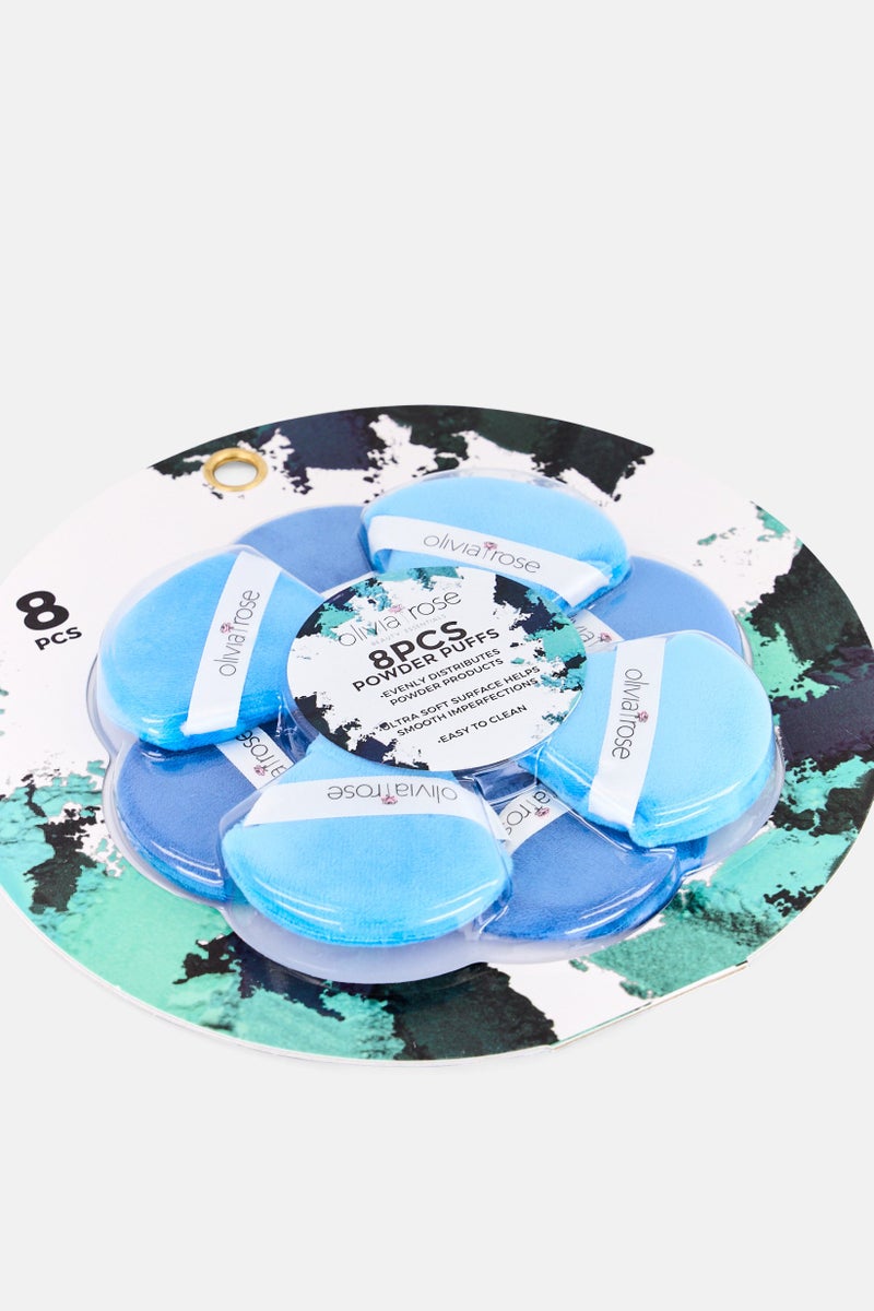 Olivia Rose 8 Pieces Triangle Powder Puffs Set, Blue - Image 3
