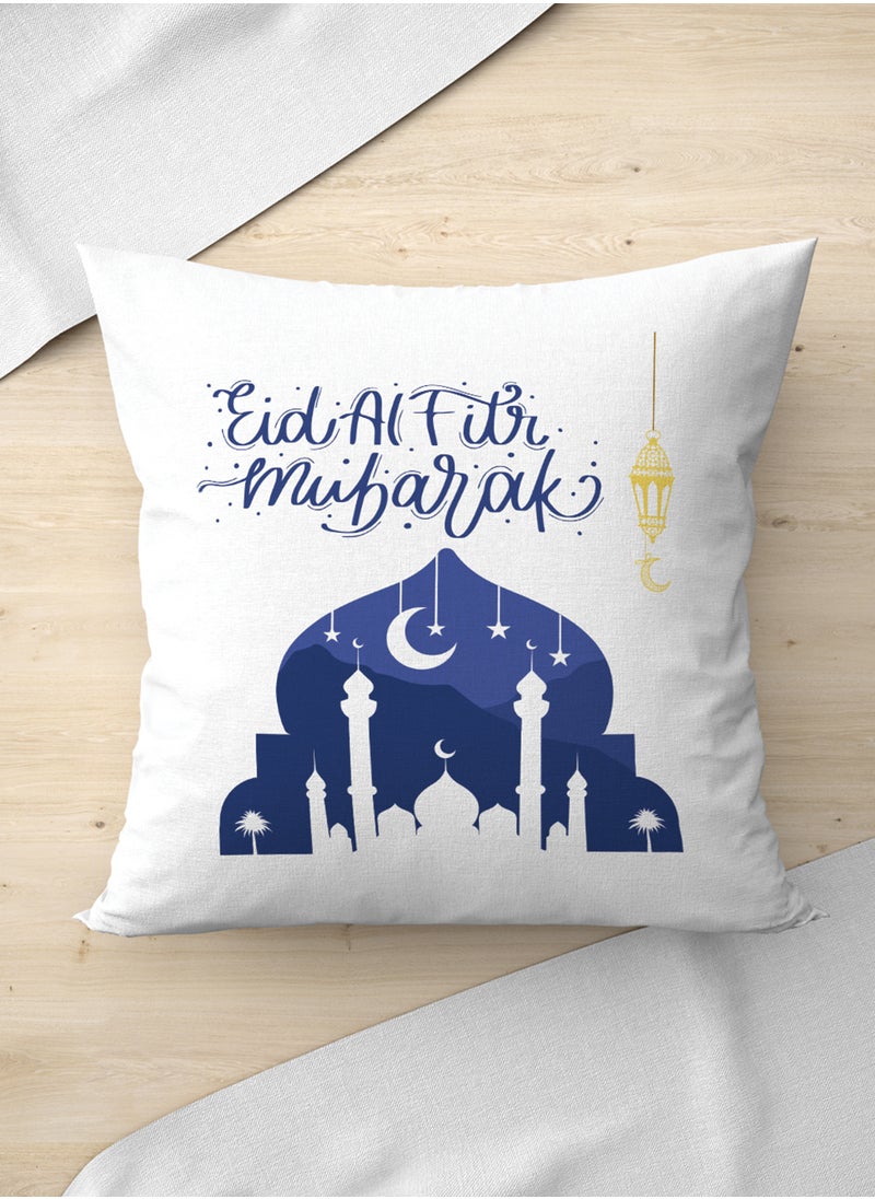 LOWHA - Polyester Pillowcase Cushion Cover with Mubarak Eid Al-Fitr Design - Image 1
