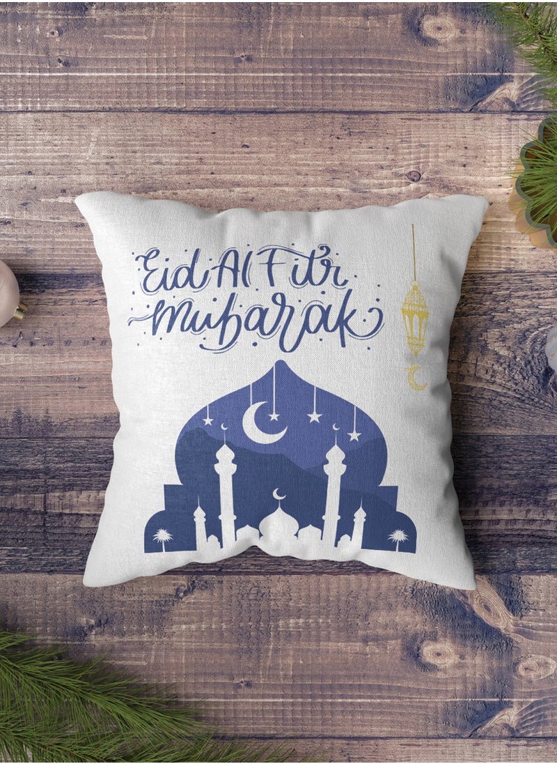 LOWHA - Polyester Pillowcase Cushion Cover with Mubarak Eid Al-Fitr Design - Image 1