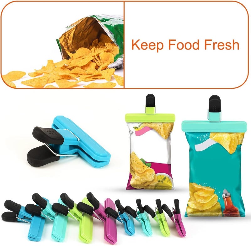 FASHION MANIA 8PCS Food Bag Sealing Clip, Upgrade Wide Open Bag Clips with Air Tight Seal Grip - Image 4