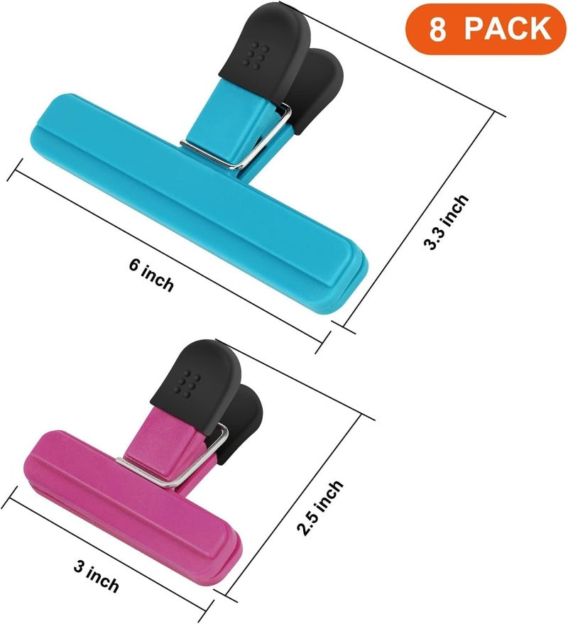 FASHION MANIA 8PCS Food Bag Sealing Clip, Upgrade Wide Open Bag Clips with Air Tight Seal Grip - Image 3