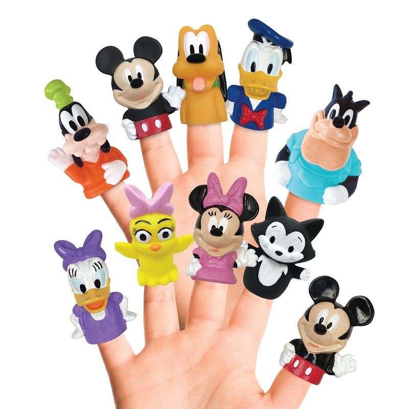 ginsey Disney Mickey & Friends 10 Piece Finger Puppet - Party Favors, Educational, Bath Toys, Story Time, Floating Pool Toys, Beach Toys, Finger Toys, Playtime - Image 1