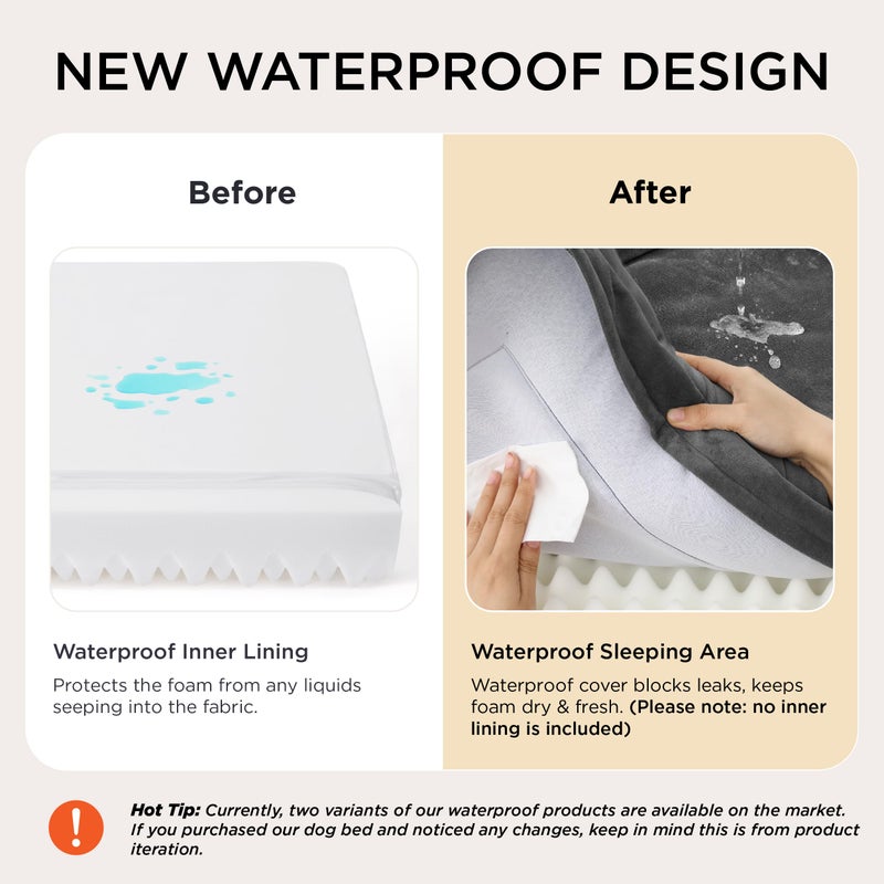 Bedsure Orthopedic Dog Beds Large Sized Dog - Washable Large Dog Cat Bed Waterproof, Comfort Dogs Couch Sofa with Washable Removable Cover, Pet Bed with Nonskid Bottom, Dark Grey, 35" - Image 4