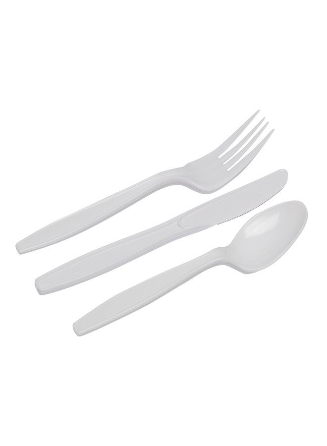 Georgia-Pacific Dixie Heavy-Weight Polypropylene Plastic Cutlery Combo Box by GP PRO (Georgia-Pacific) White; CM168; 168 Count (56 Forks; 56 Knives; 56 Teaspoons Per Pack; 6 Packs Per Case) - Image 3