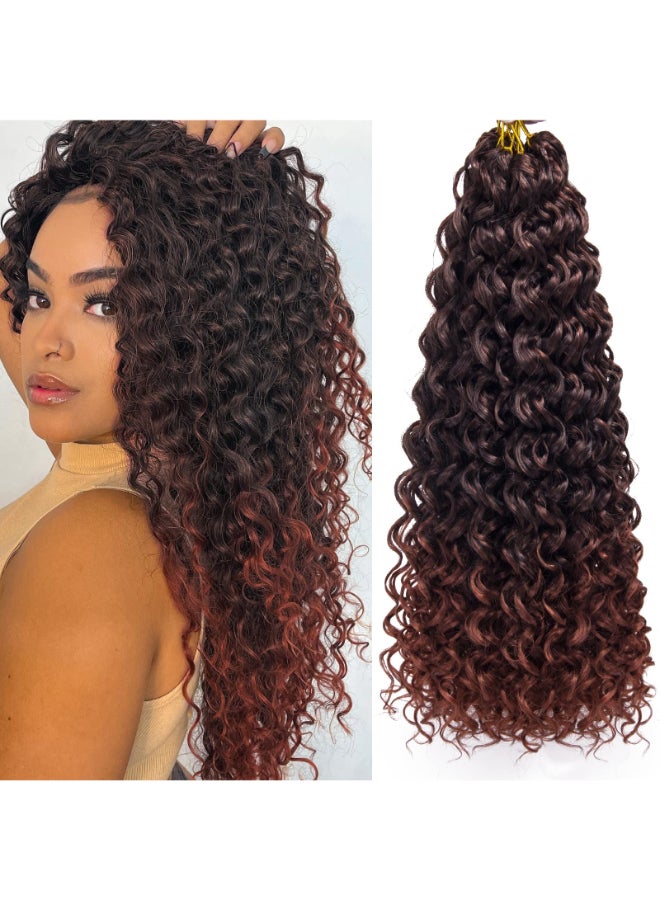 QRHSUKA Curly Crochet Hair Water GoGo Curl Crochet Hair Deep Wave Beach Curl Crochet Braids for Women 18 inchPack of 6 T1B350 - Image 2