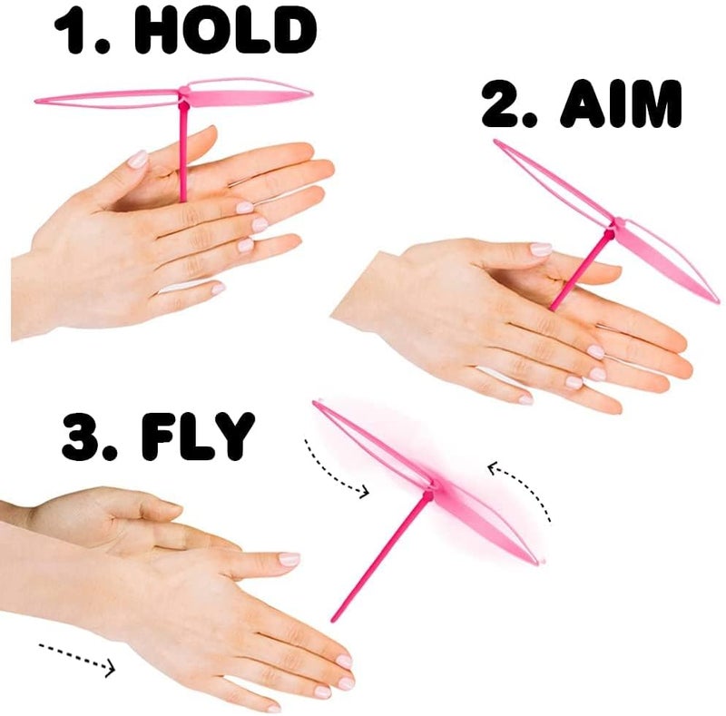 Arsdewy Dragonfly Flying Copter Toys for Kids (Set of 14) | Hand Spinner Helicopter Toys with Vibrant Colors | Outdoor Fun for Boys & Girls - Image 2