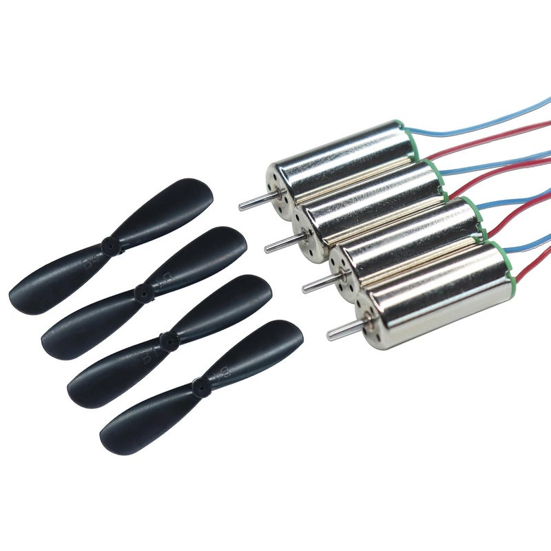 محرك ميكرو كورليس معدني DC 3.7V 716 7x16mm مع مروحة طائرات مسيرة صغيرة عالية السرعة (4 محركات + 4 مراوح)