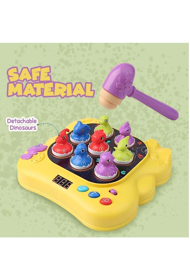 UKR Dino Pop and Pounce Game – Interactive Whack-a-Dinosaur Educational Toy for Toddlers (Yellow), Fun Whack-a-Mole Style Play - Image 2
