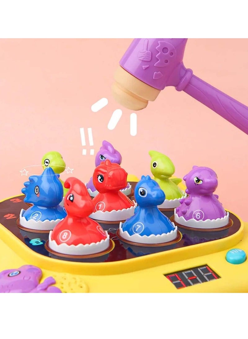 UKR Dino Pop and Pounce Game – Interactive Whack-a-Dinosaur Educational Toy for Toddlers (Yellow), Fun Whack-a-Mole Style Play - Image 3