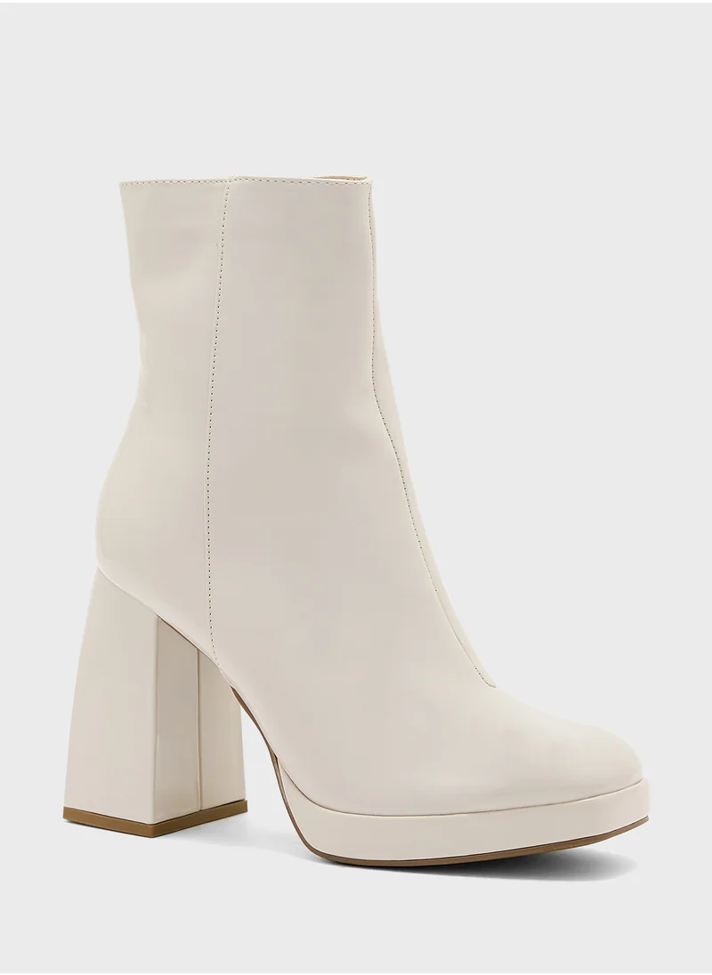 Truffle Platform Block Heel Ankle Boots