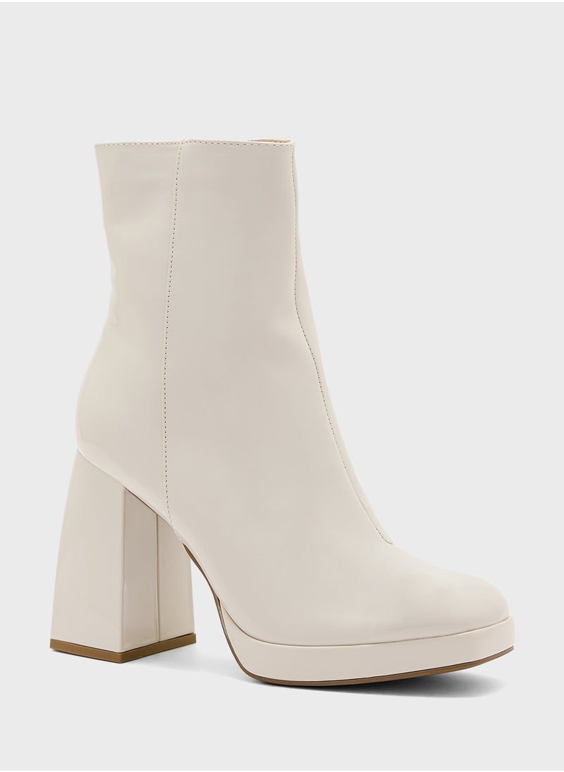 Truffle - Platform Block Heel Ankle Boots - Image 1