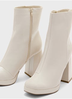Truffle Platform Block Heel Ankle Boots  - Image 4