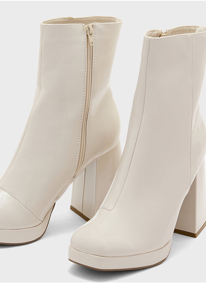 Truffle - Platform Block Heel Ankle Boots - Image 1