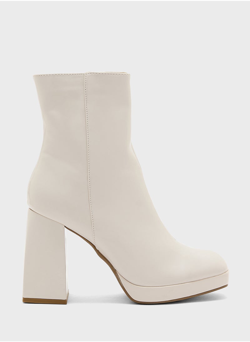 Truffle - Platform Block Heel Ankle Boots - Image 1