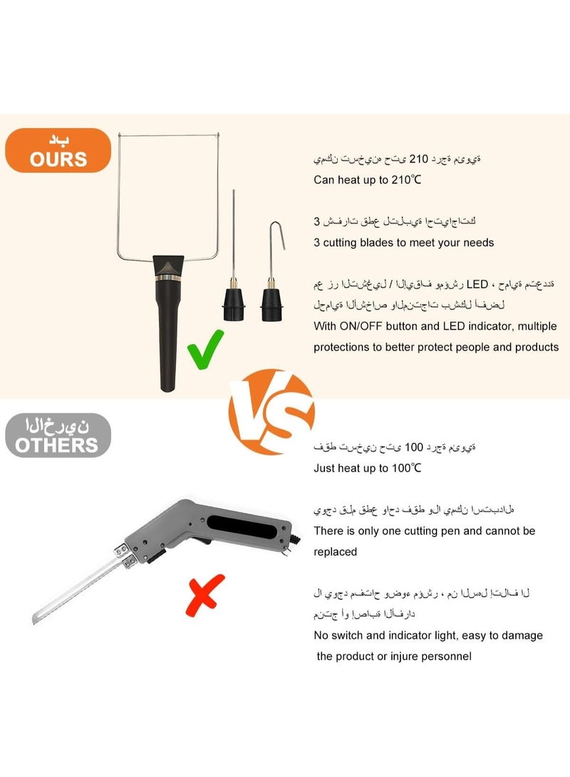 Foam Carving Kit Handheld Electric Foam Polystyrene Cutting Pen 3 in 1 Hot Wire Styrofoam Cutter Tool Heated Styrofoam Cutting Pen With Carrying Case for Engraving Writing Sponge KT Board - Image 5