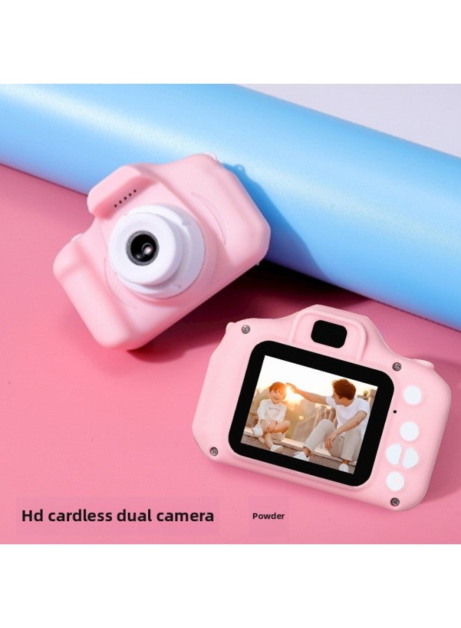 Generic Children's Camera HD SLR Micro Single Digital Camera Student Party Big Head Sticker Video Recorder Camera Toy-Body Color:X200 Double Photograph-HD Card-Free Photograph 2000W Pixel-Pink  - Image 1