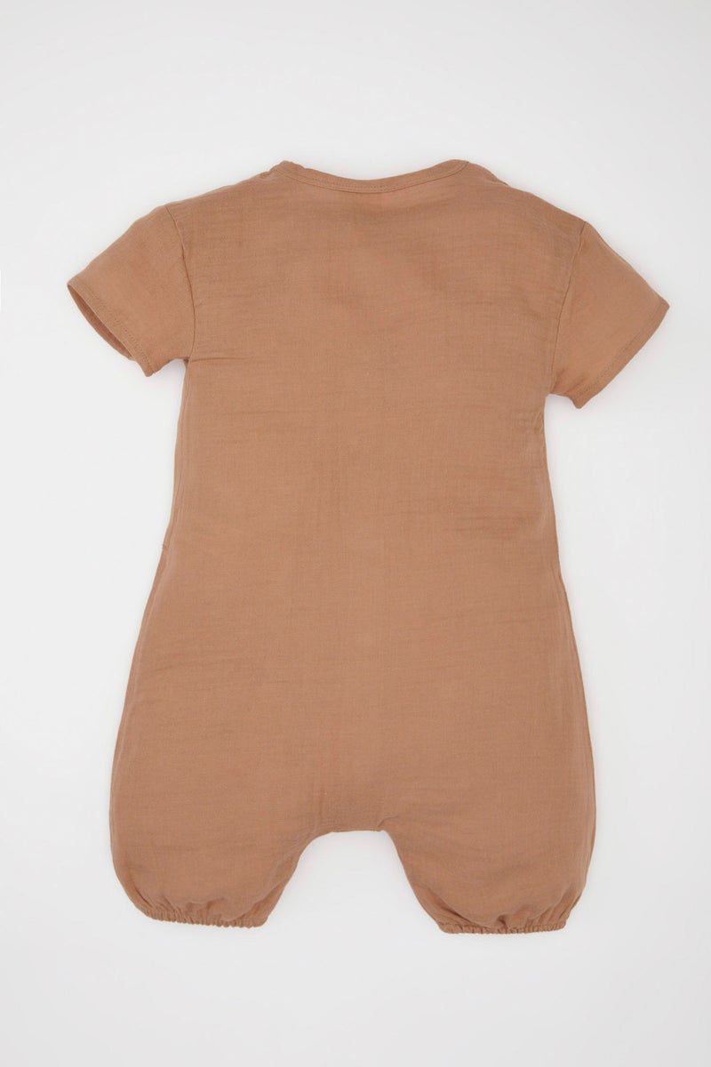 DeFacto BabyBoy Muslin Regular Fit Button Neck Jumpsuit  - Image 4