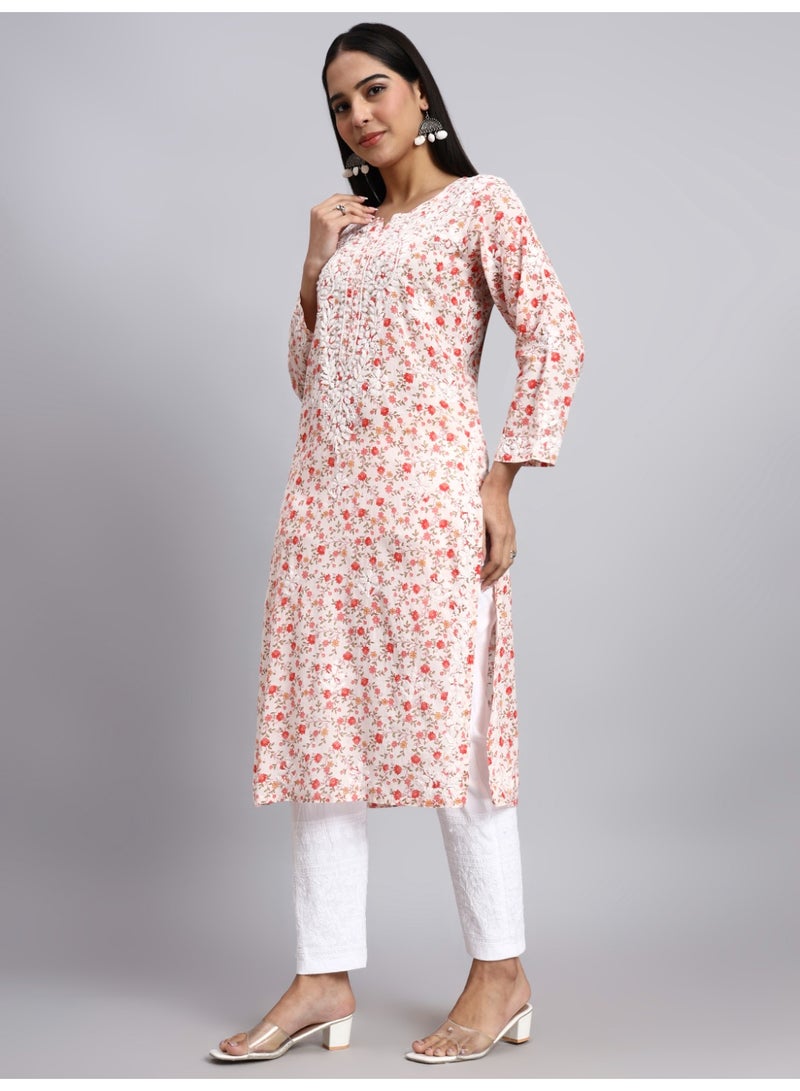 Alaya Hand Embroidered Chikankari Cotton Kurta-AL4105 - Image 4