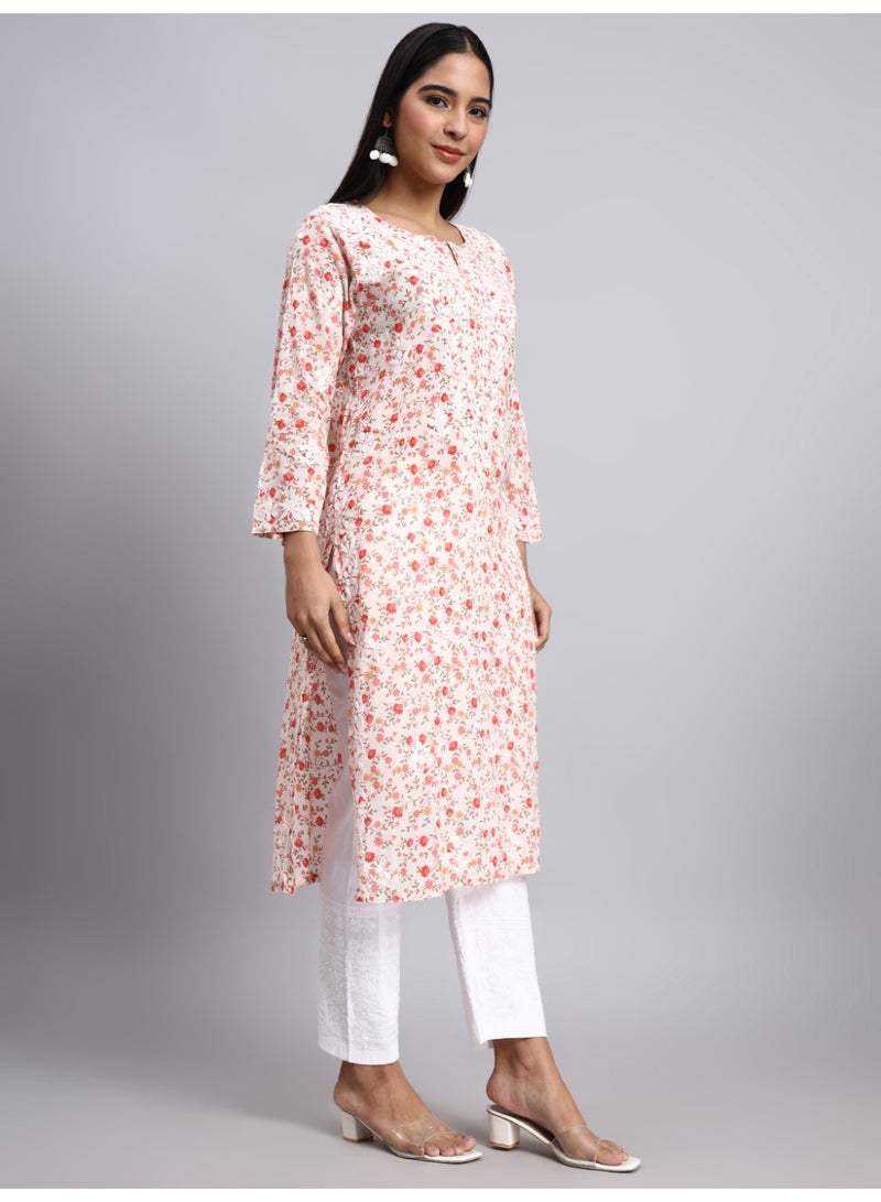Alaya Hand Embroidered Chikankari Cotton Kurta-AL4105 - Image 5
