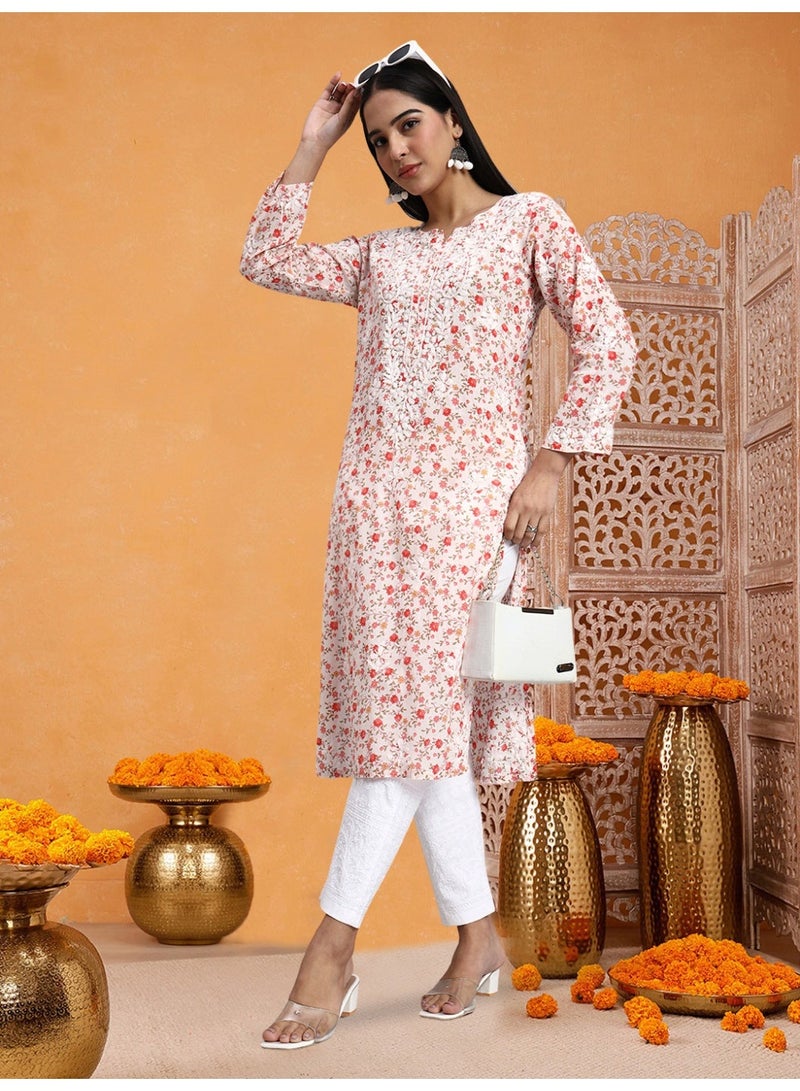 Alaya Hand Embroidered Chikankari Cotton Kurta-AL4105 - Image 3