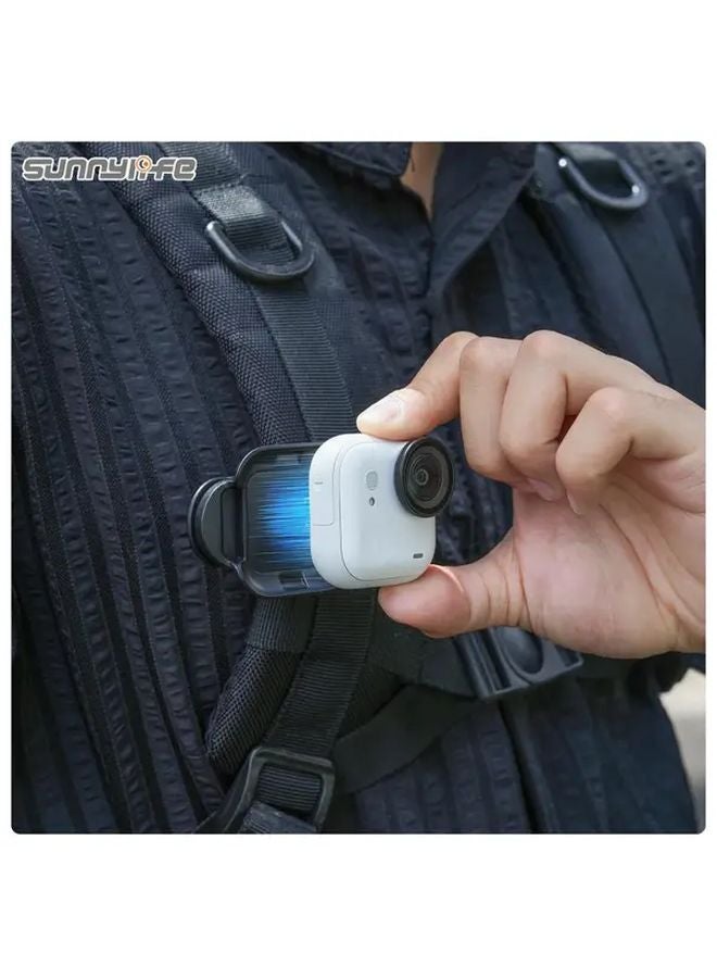 Black Magnetic Backpack Clip for Insta360 GO Ultra Heavy Duty Vertical Horizontal Mount - Image 3