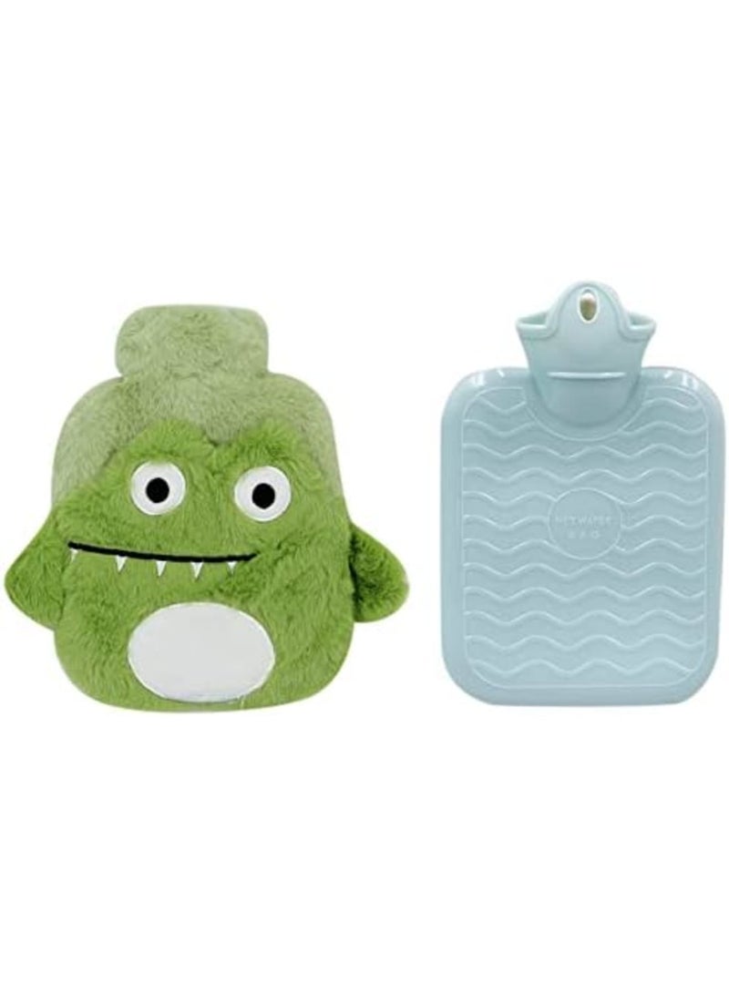 Luckam Hot Water Bottle with Soft Cover Water Bag with 3D Cartoon Plush Cover, for Neck, Shoulder Pain and Hand Feet Warmer, Menstrual Cramps, Hot Compress and Cold Therapy - Image 1