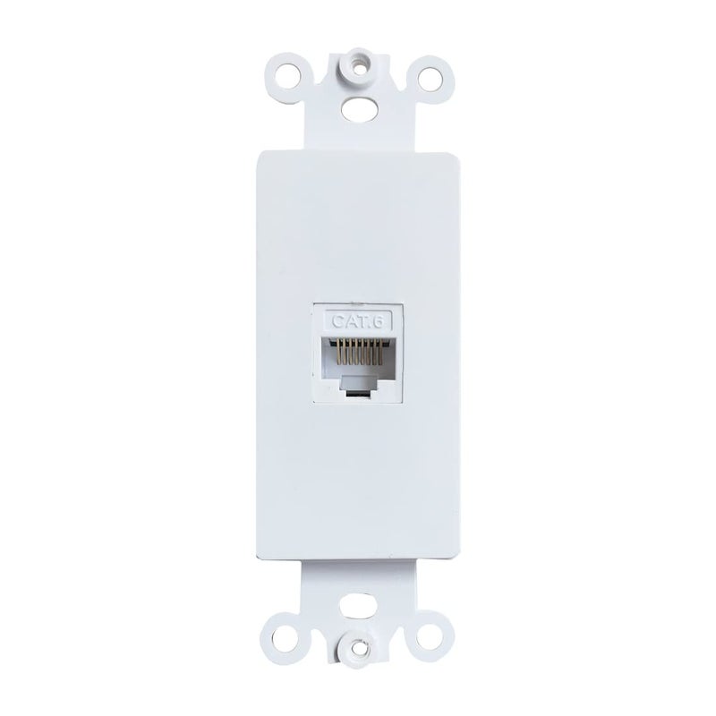 BUPLDET 1 Port CAT6 Ethernet Wall Plate Insert CAT 6 RJ45 Jack Insert Cover Plate for MidsizeOversize Decorator Wallplate White