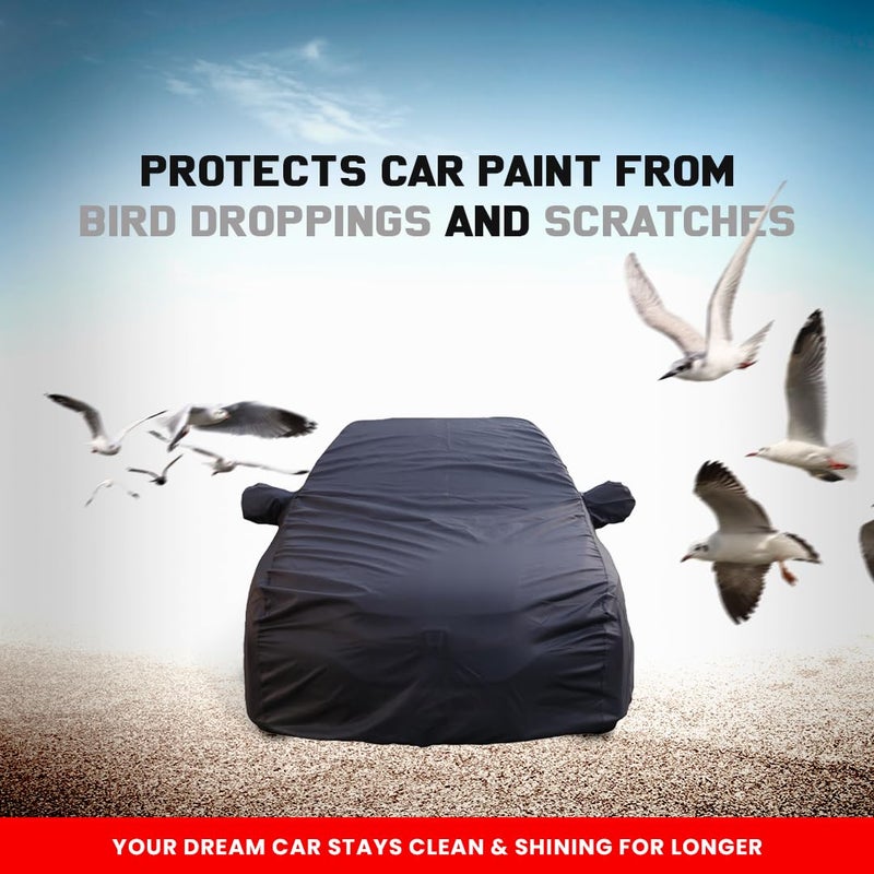 Autofact Waterproof Car Body Cover Compatible with Kia Sonet (2020 to 2022) with Mirror Pockets, 4 x 4 American Matty, Long Lasting Strong Durable Material, Grey Color - Image 4